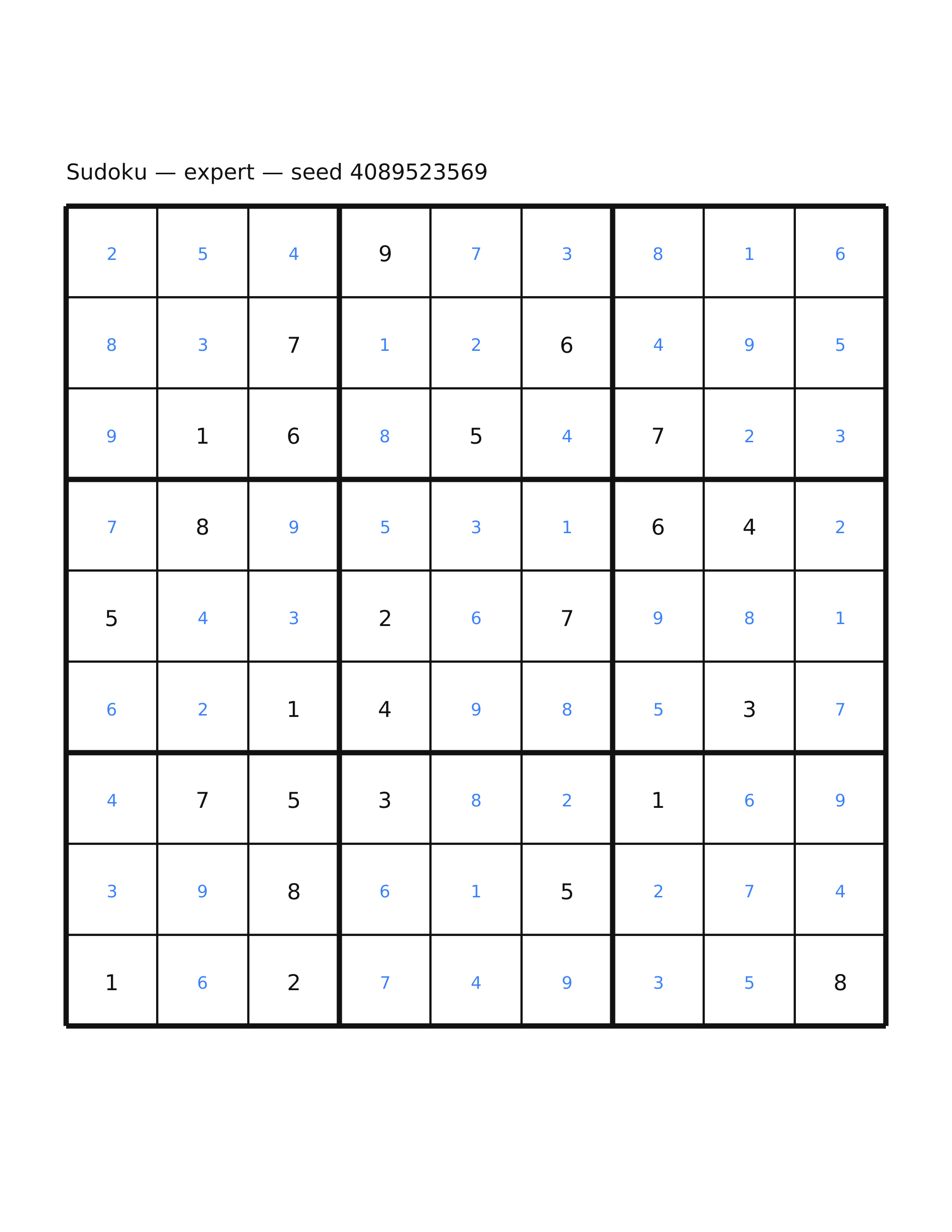 Sudoku — expert #43 — solution
