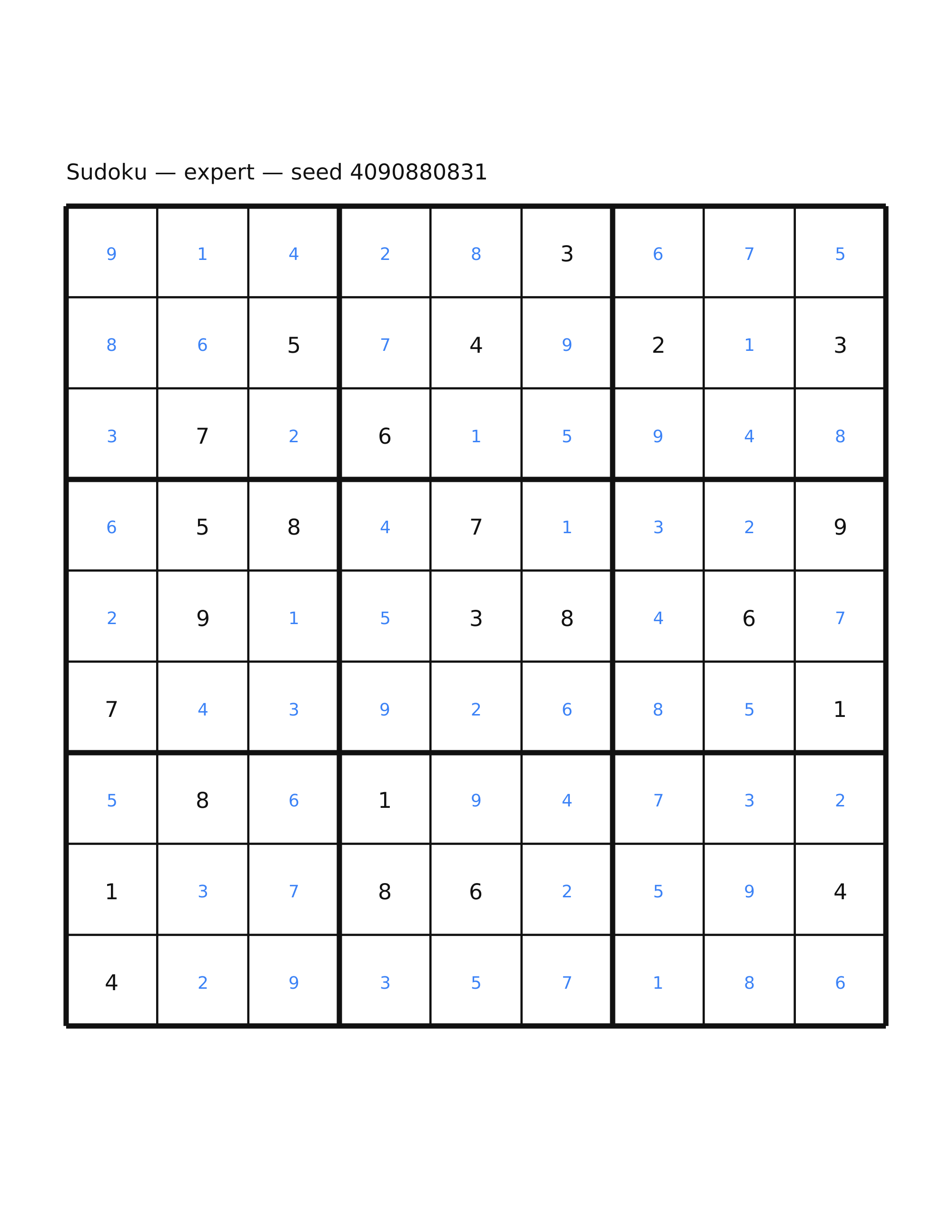 Sudoku — expert #67 — solution
