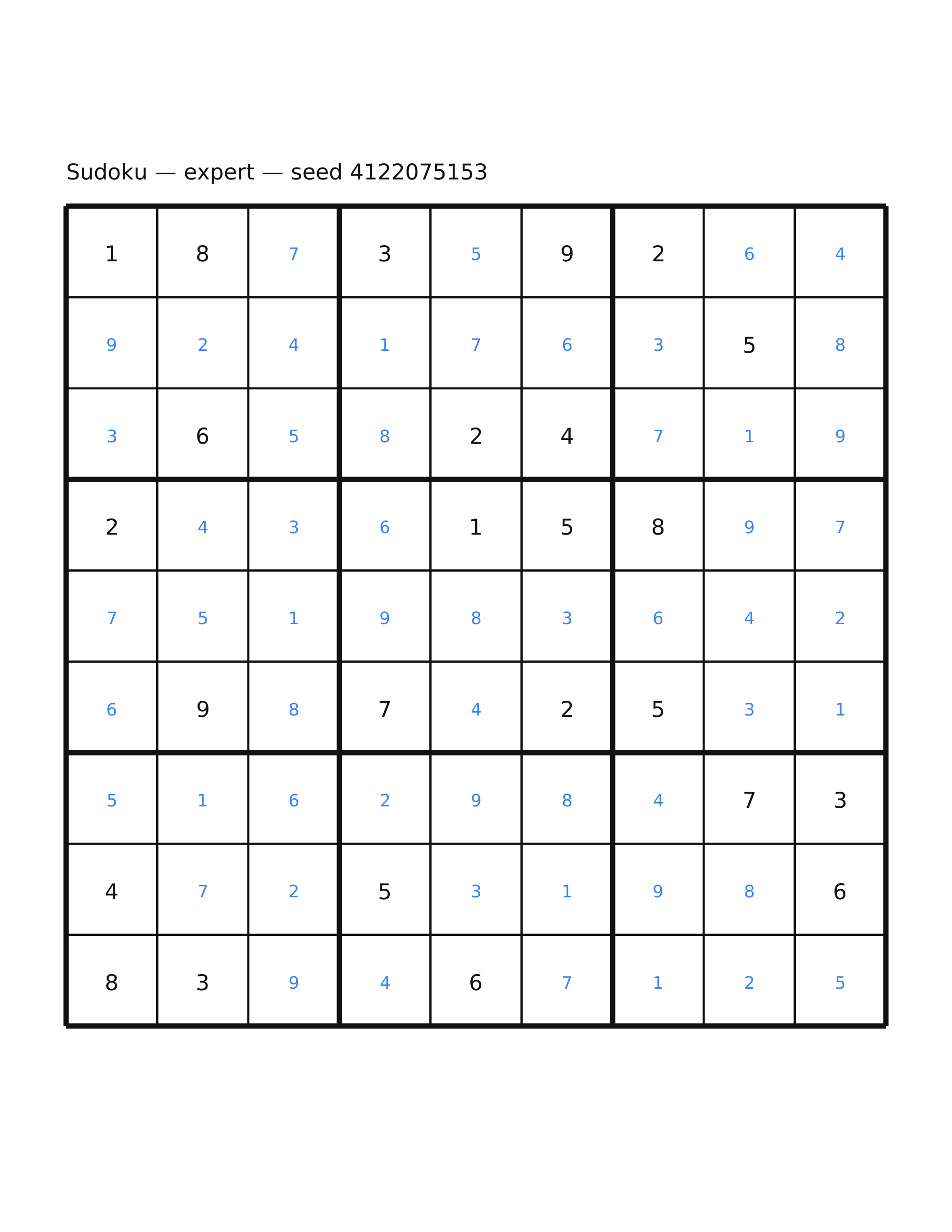 Sudoku — expert #68 — solution