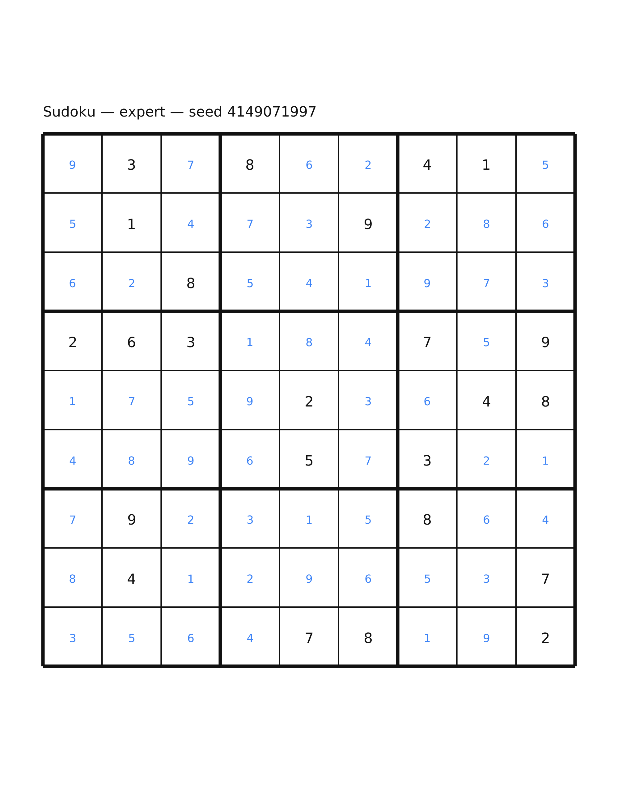 Sudoku — expert #57 — solution