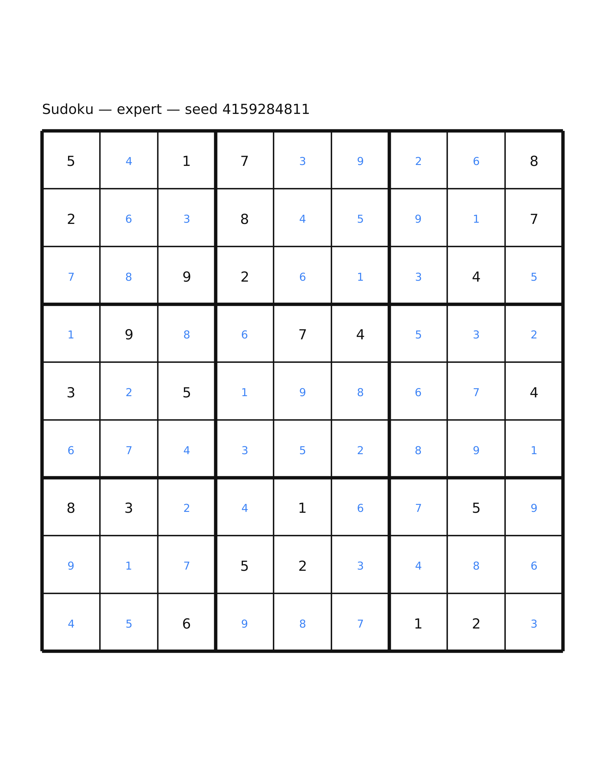Sudoku — expert #18 — solution