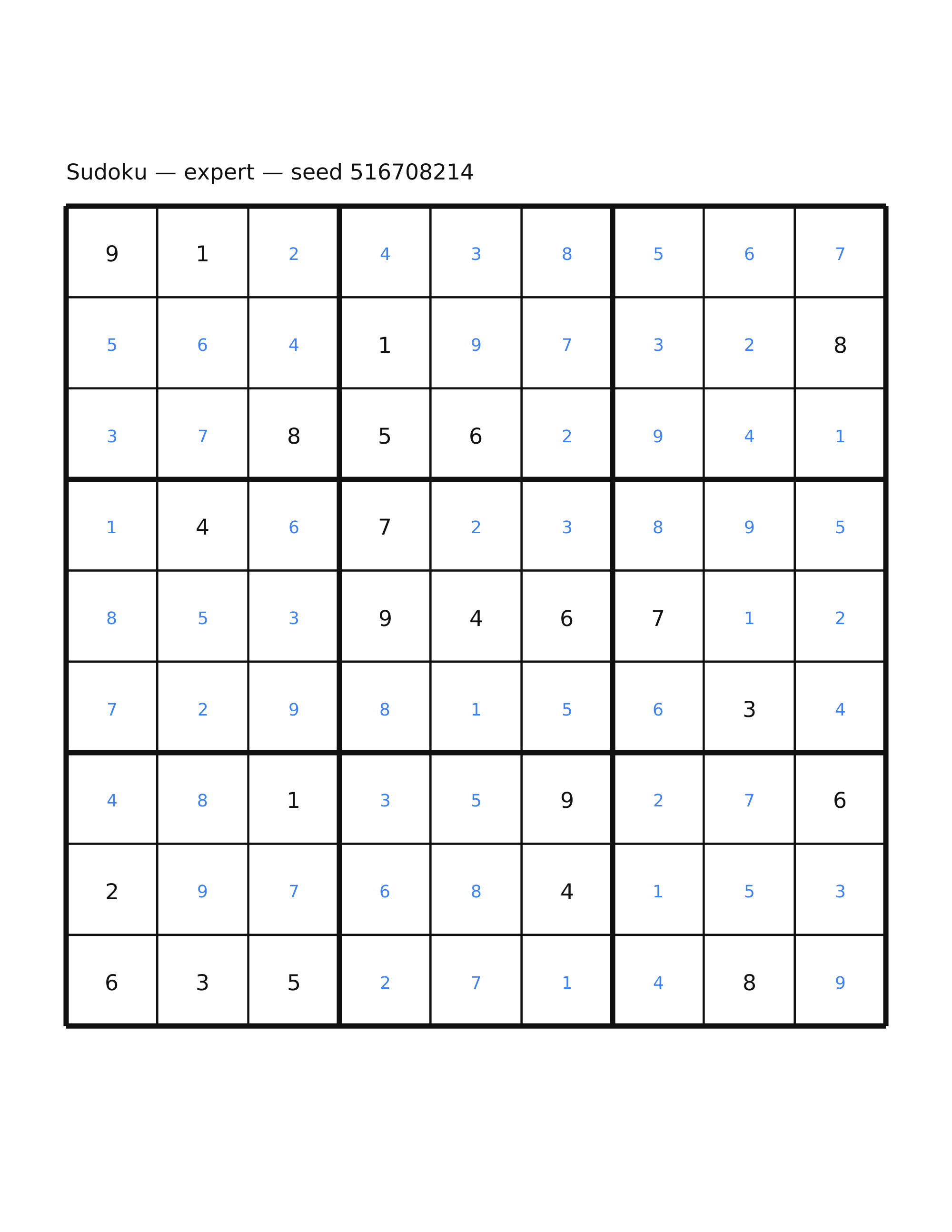Sudoku — expert #39 — solution