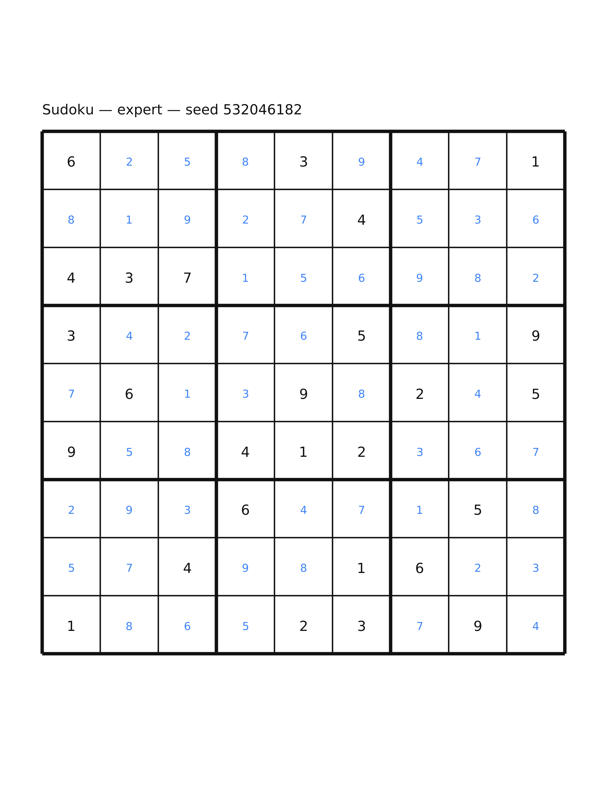 Sudoku — expert #7 — solution