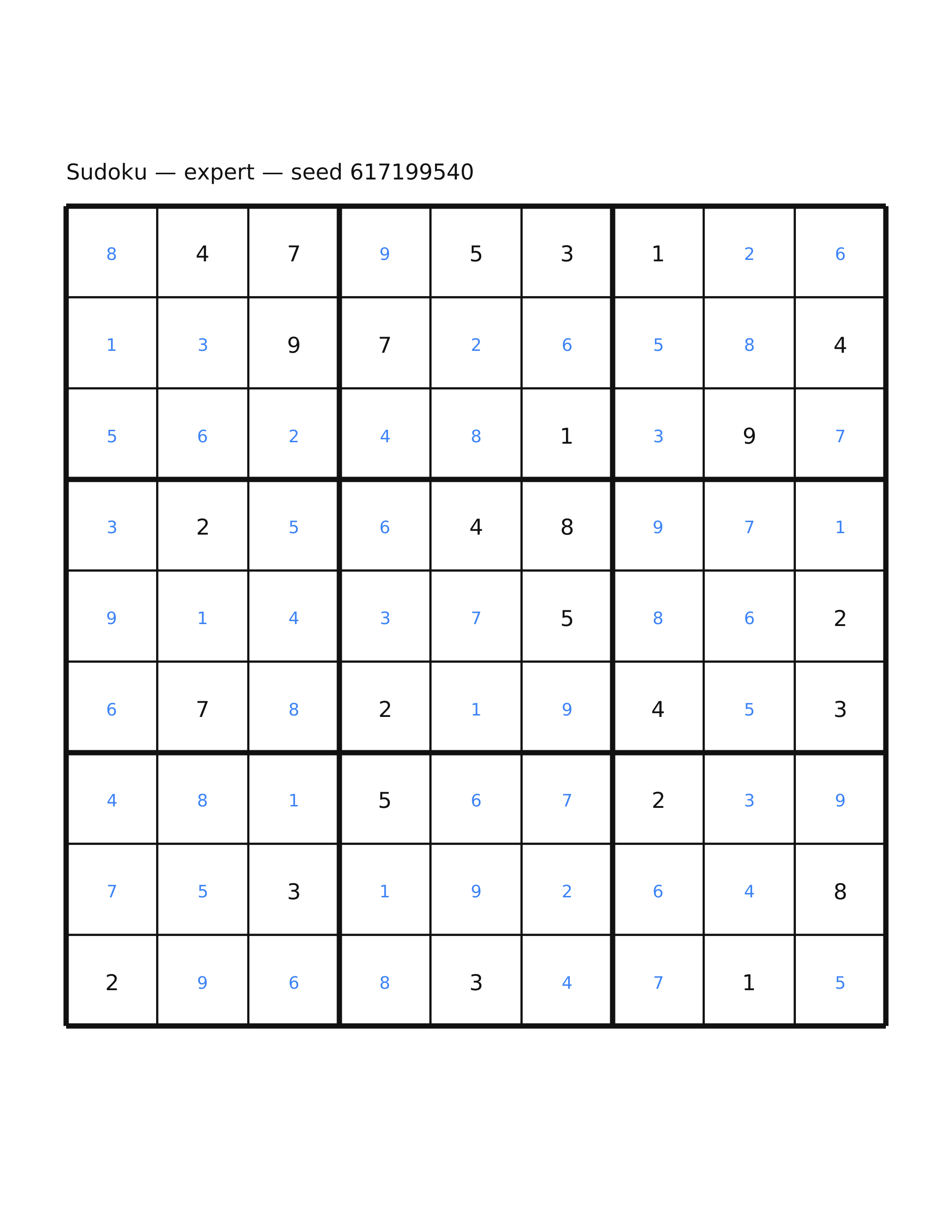Sudoku — expert #63 — solution