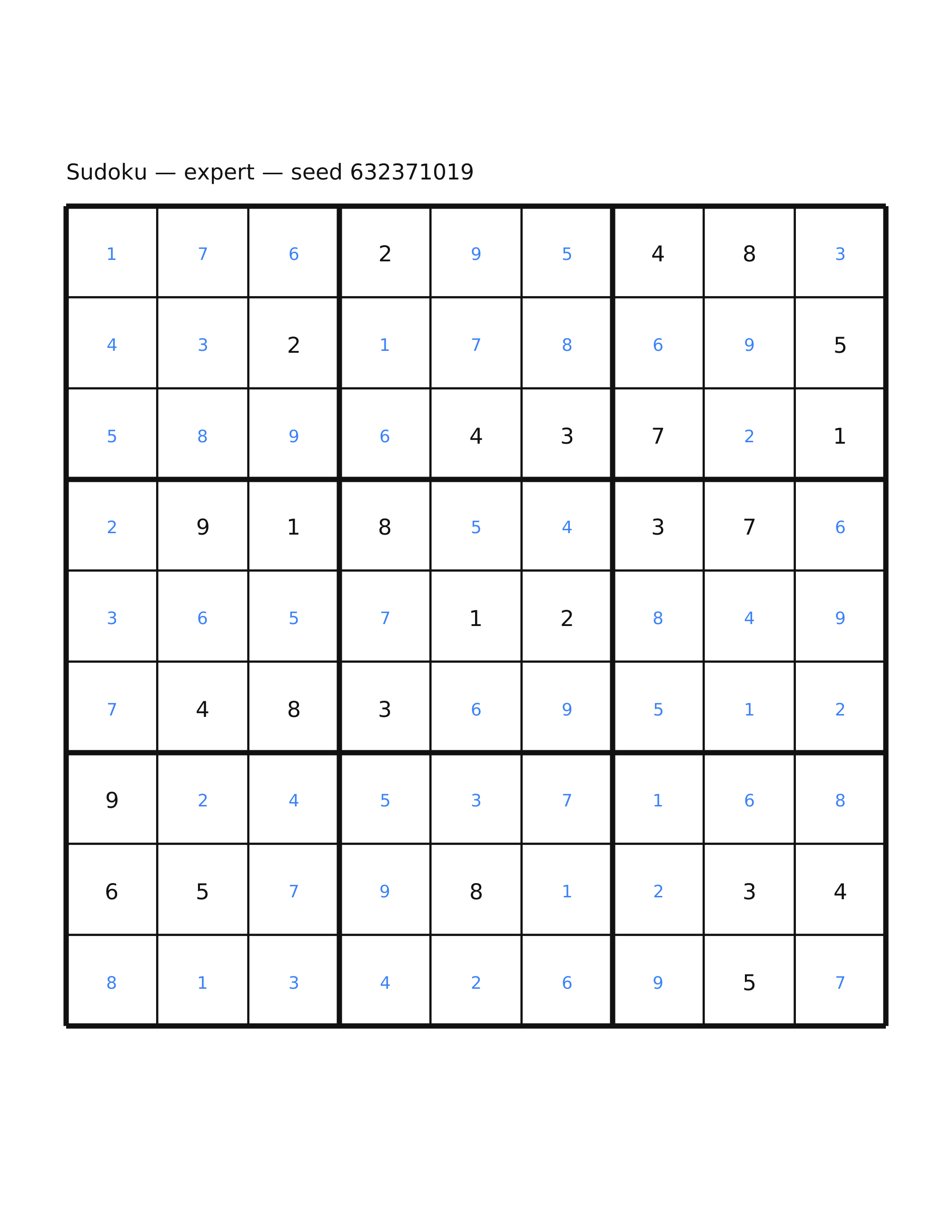 Sudoku — expert #51 — solution