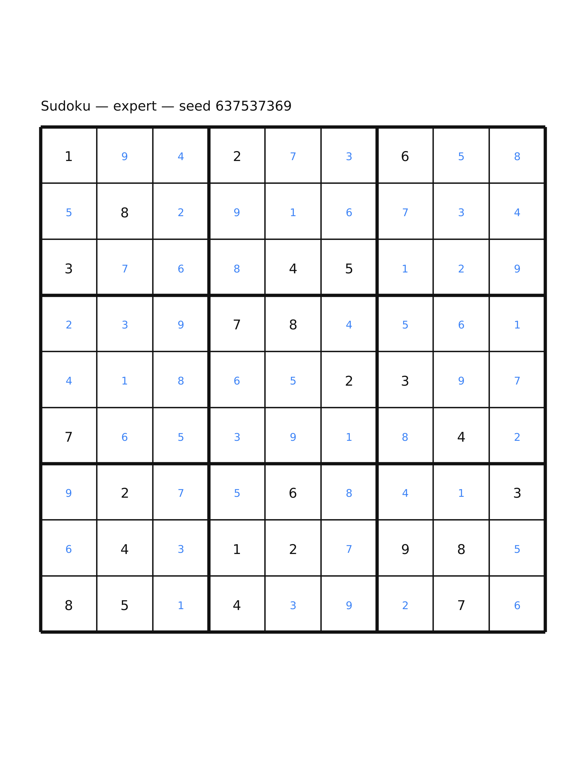 Sudoku — expert #14 — solution