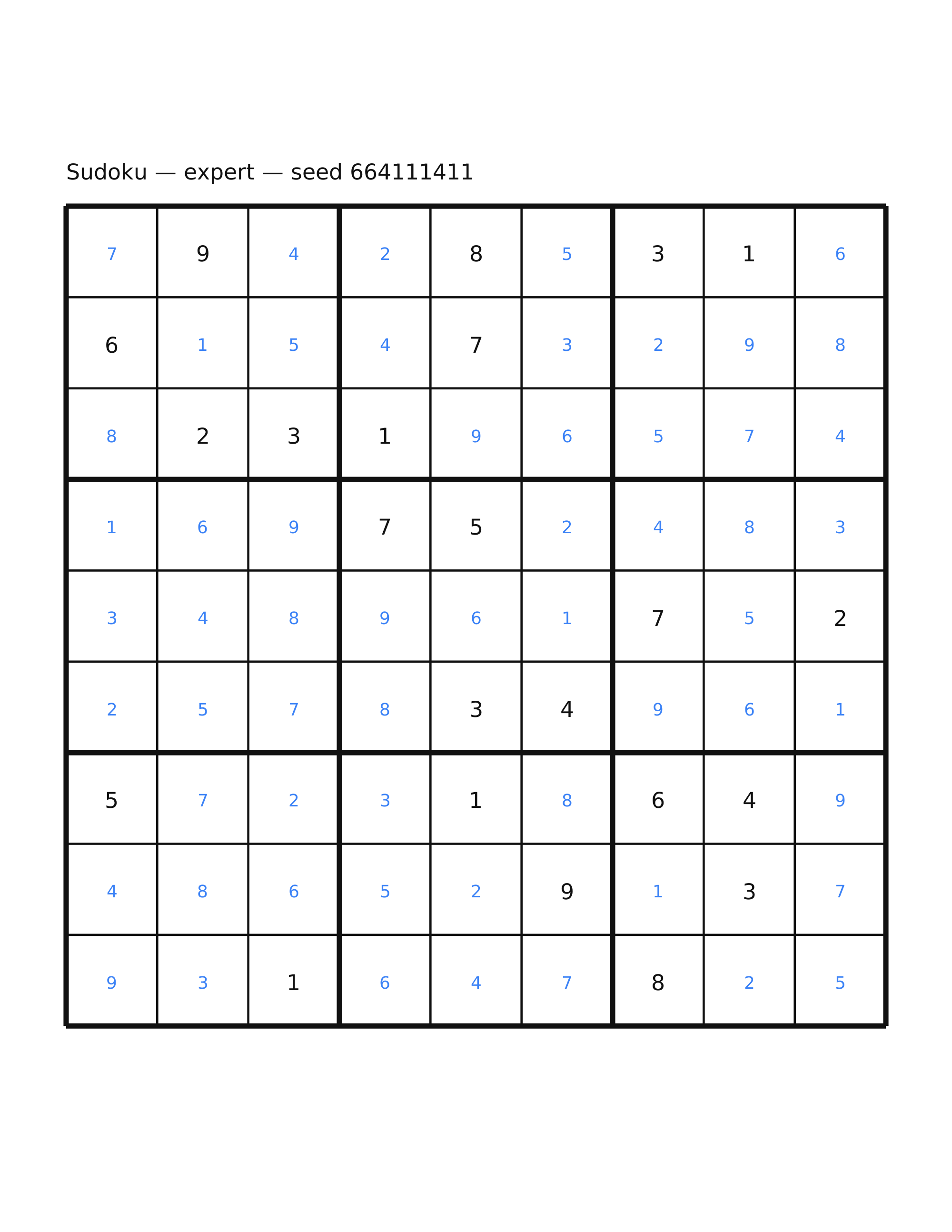 Sudoku — expert #39 — solution