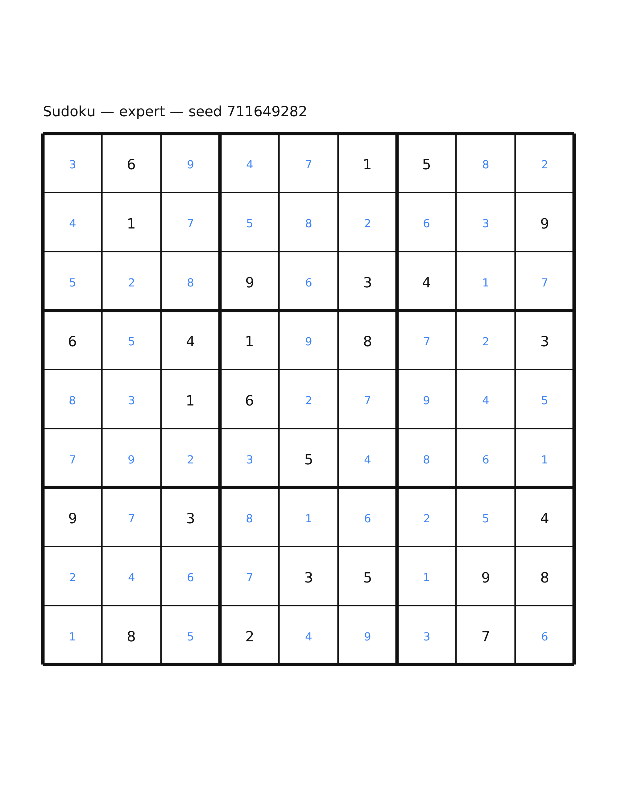 Sudoku — expert #50 — solution