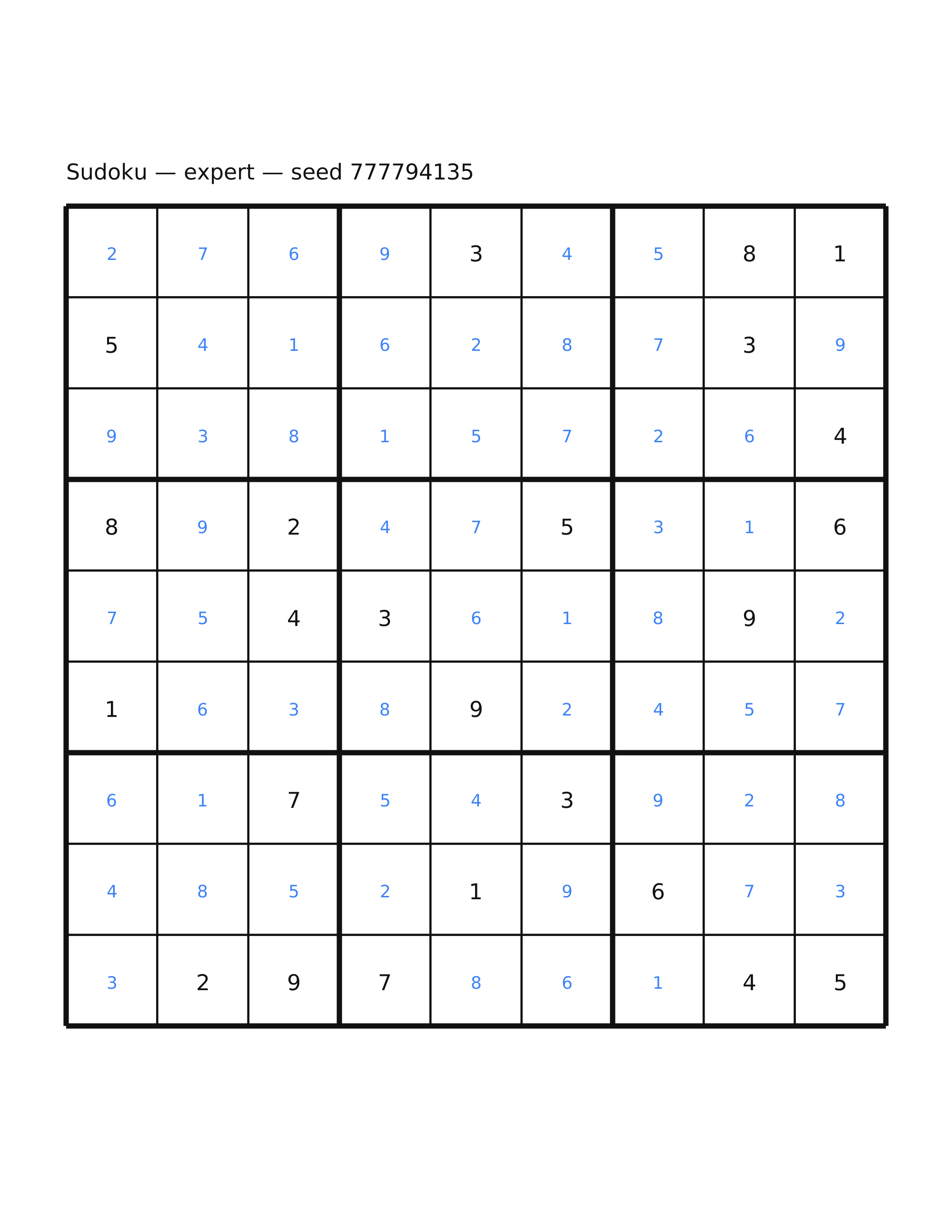 Sudoku — expert #6 — solution