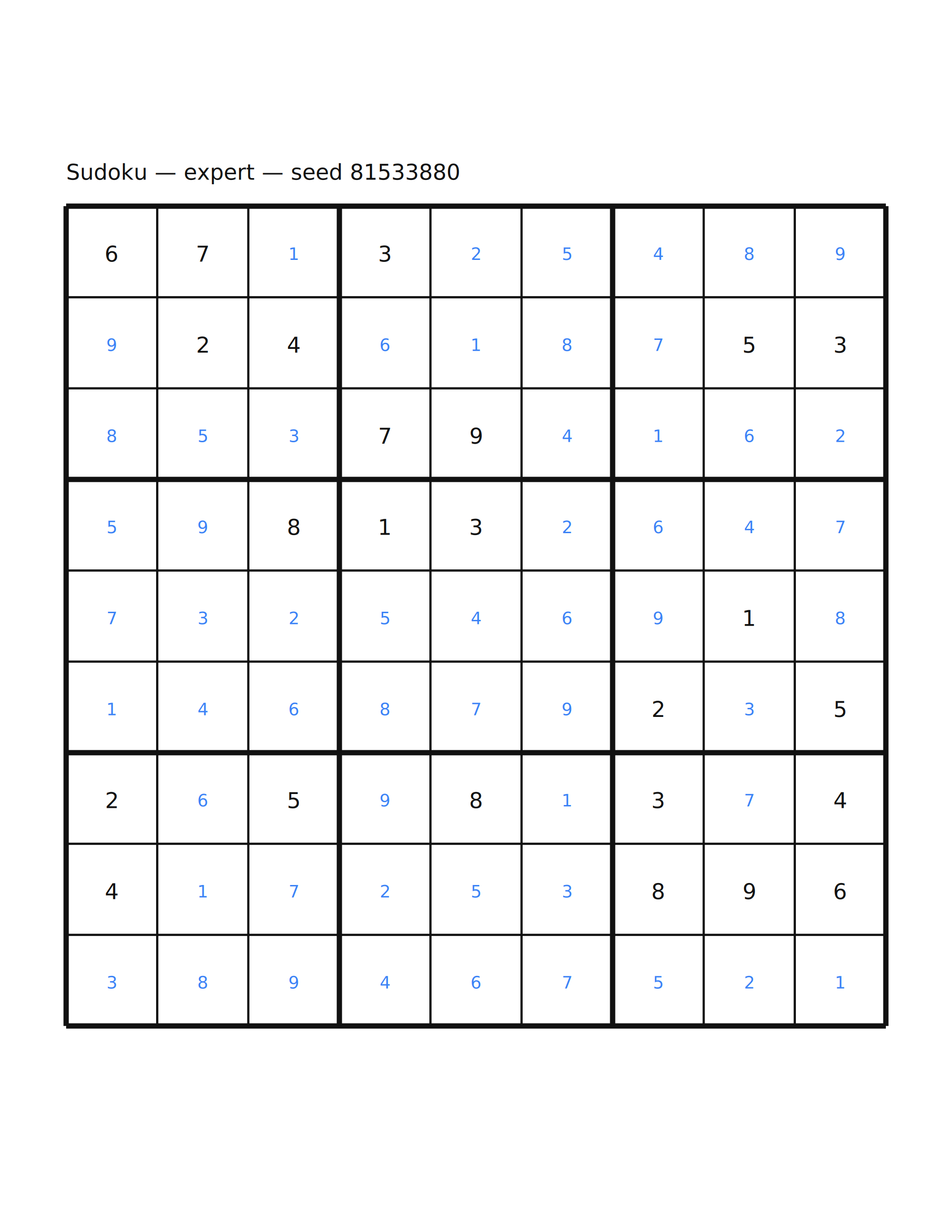 Sudoku — expert #1 — solution