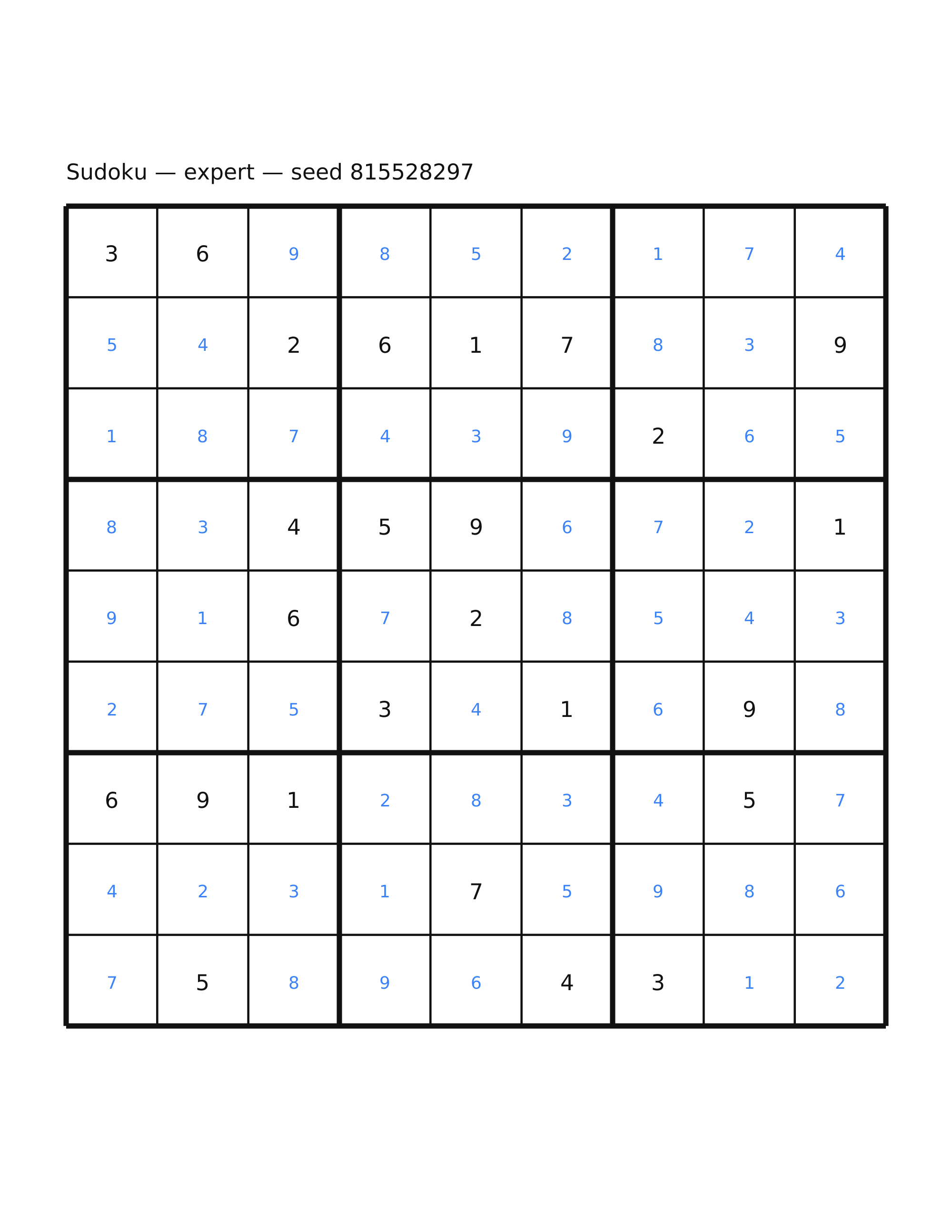 Sudoku — expert #13 — solution