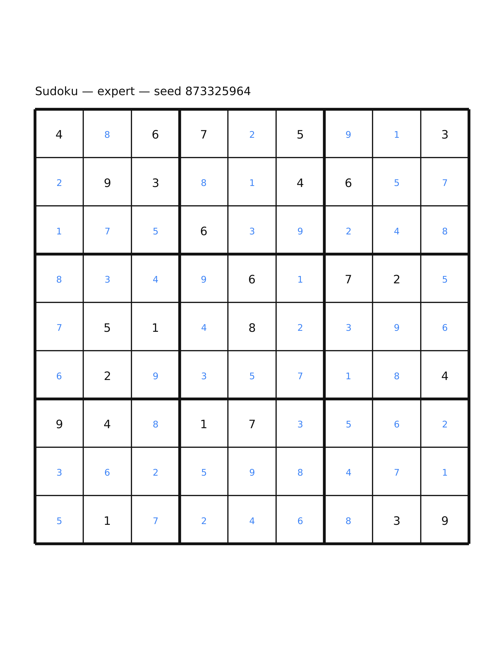 Sudoku — expert #9 — solution