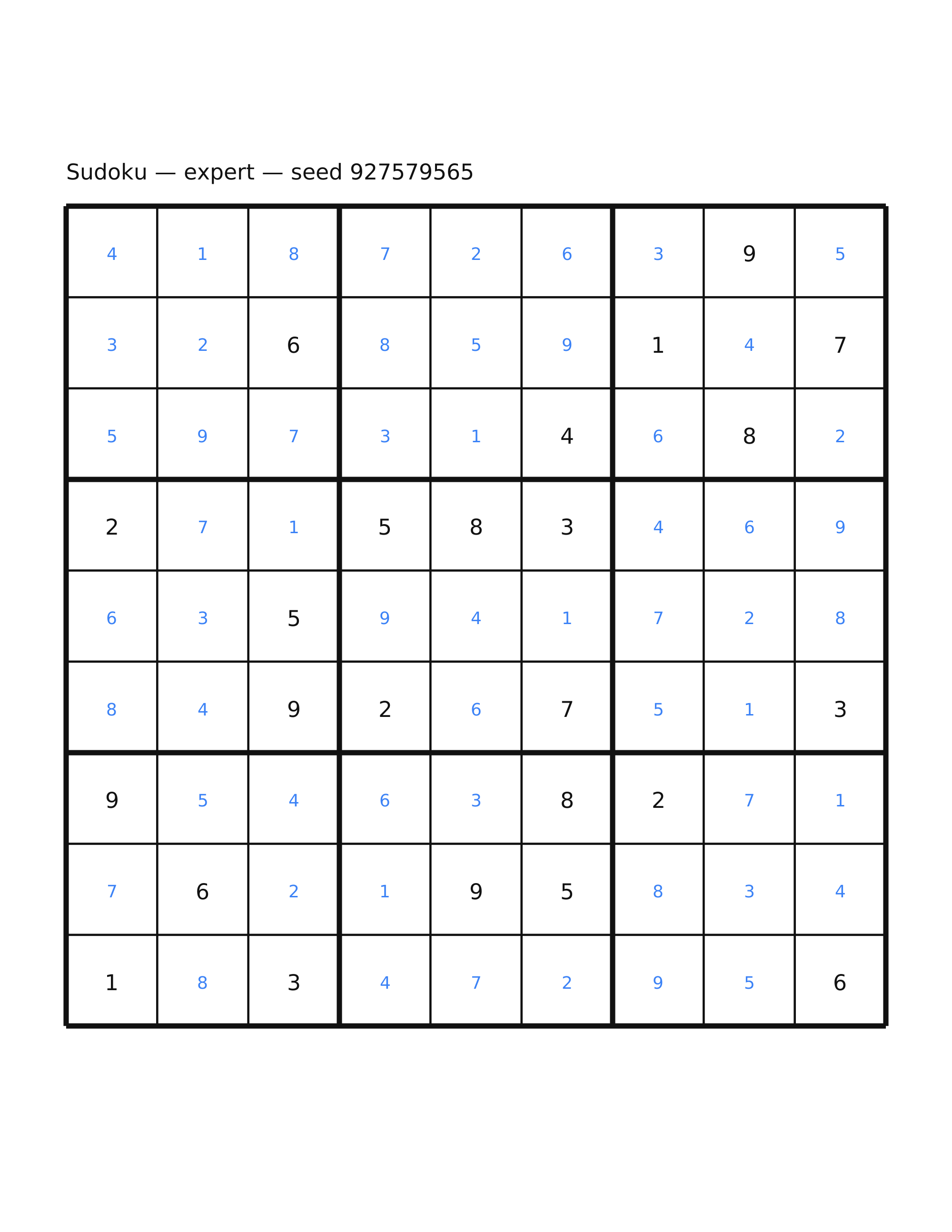 Sudoku — expert #58 — solution