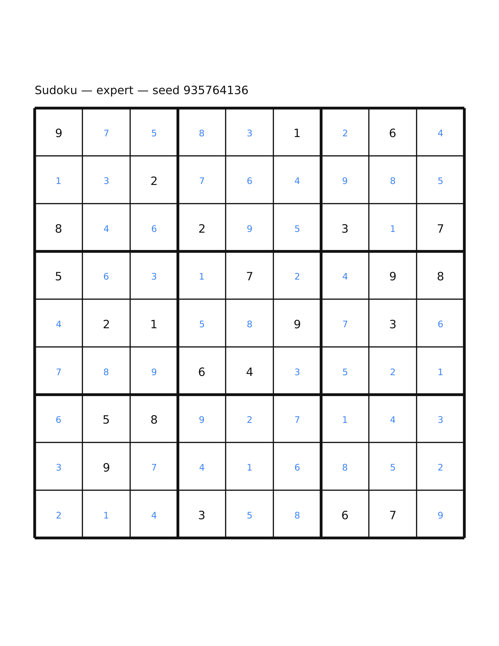 Sudoku — expert #17 — solution