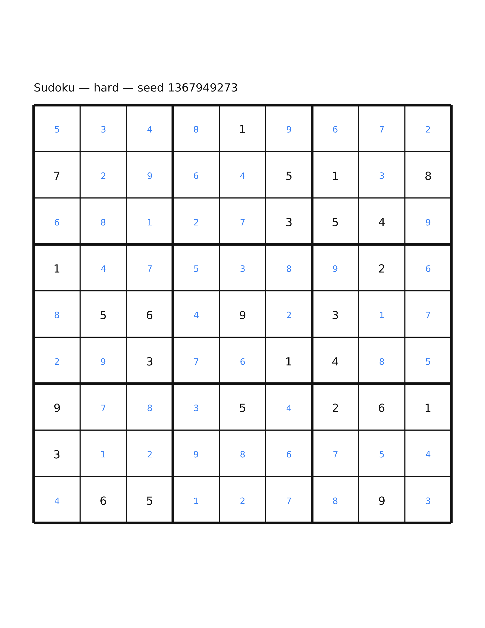 Sudoku — hard #61 — solution