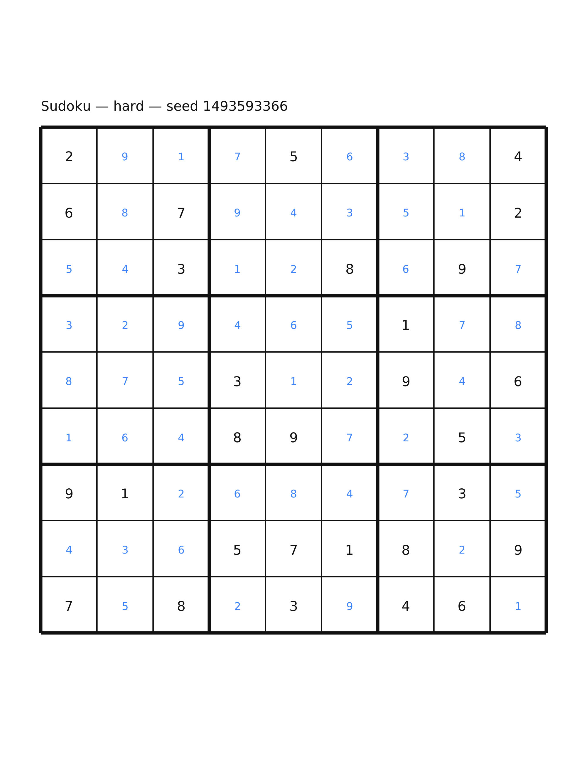 Sudoku — hard #62 — solution