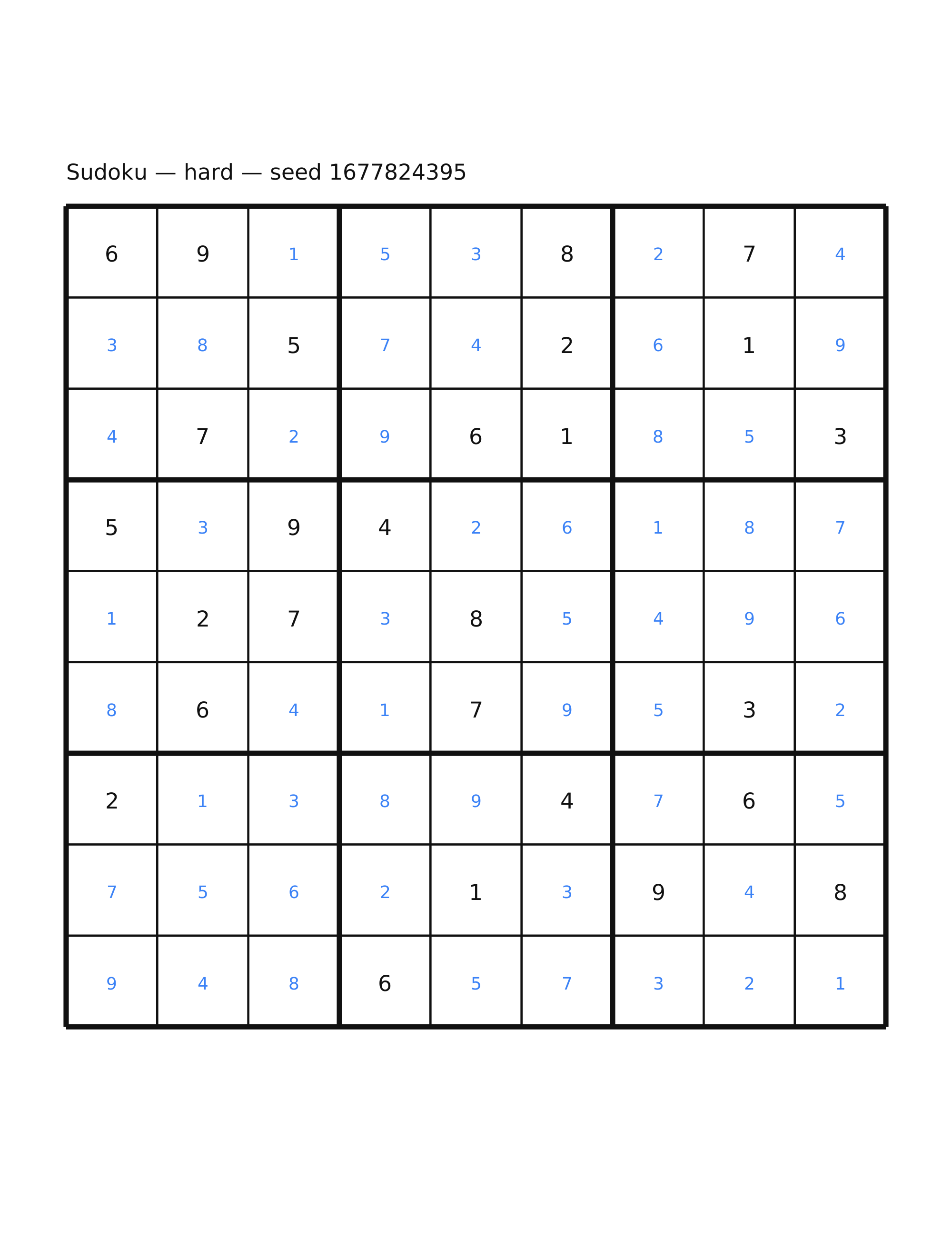 Sudoku — hard #61 — solution