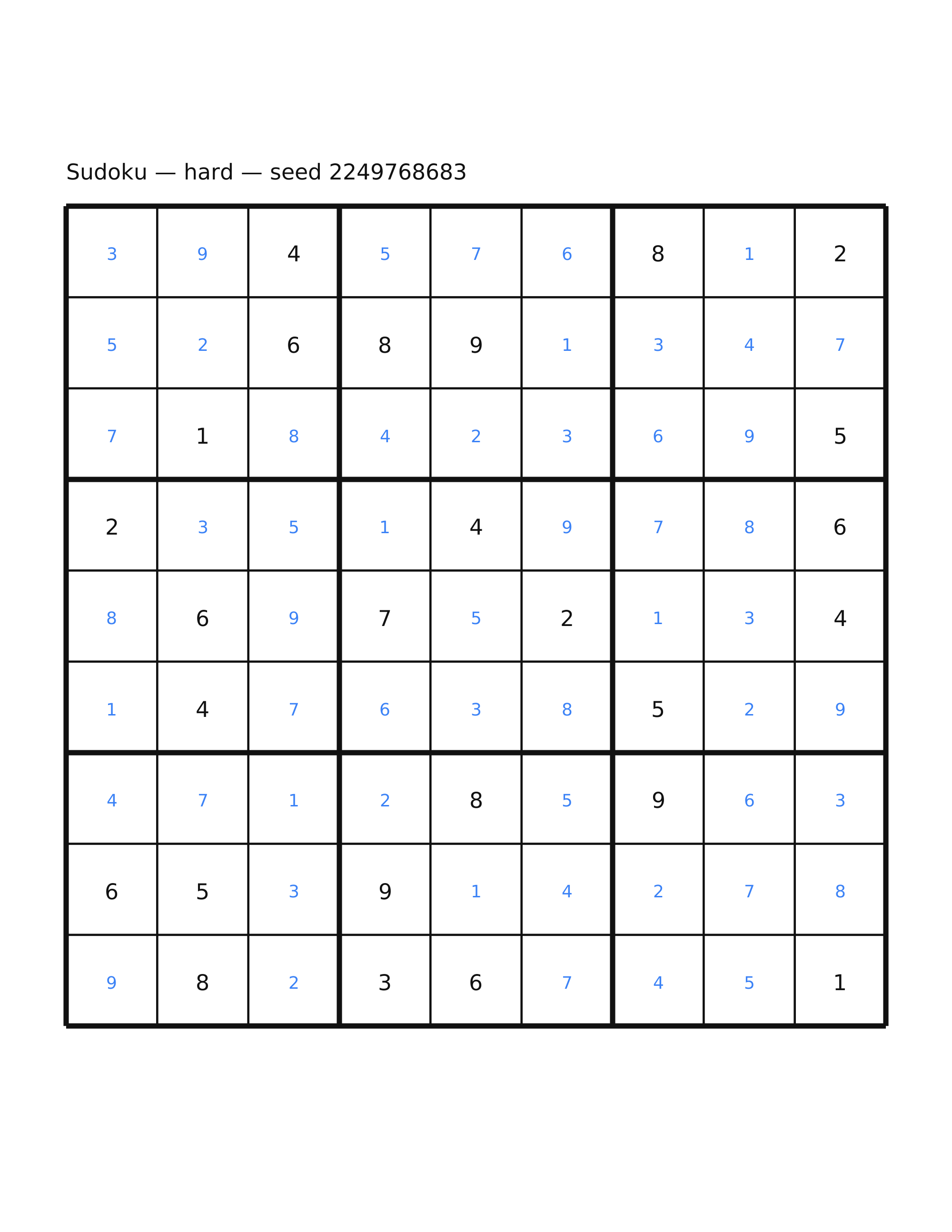 Sudoku — hard #49 — solution