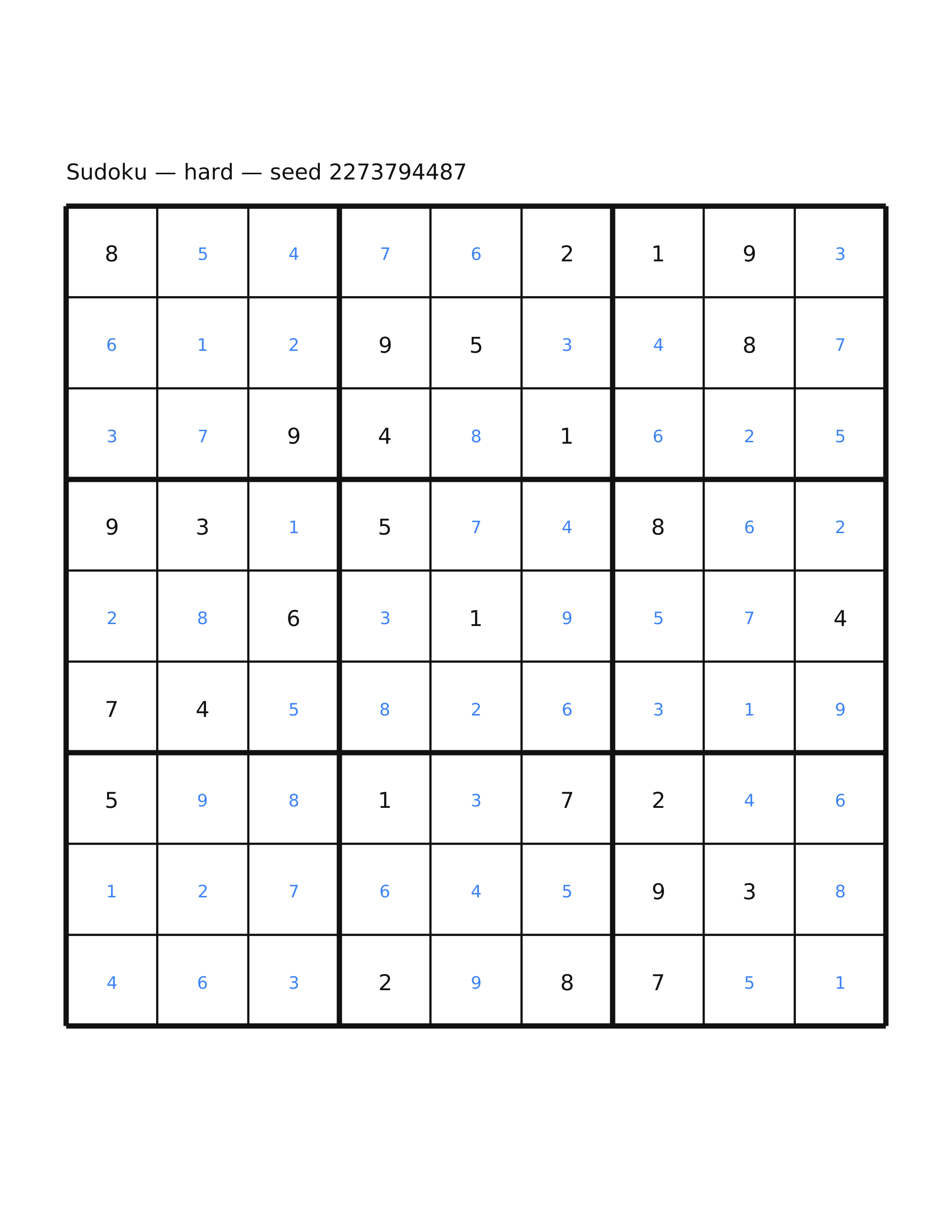 Sudoku — hard #61 — solution