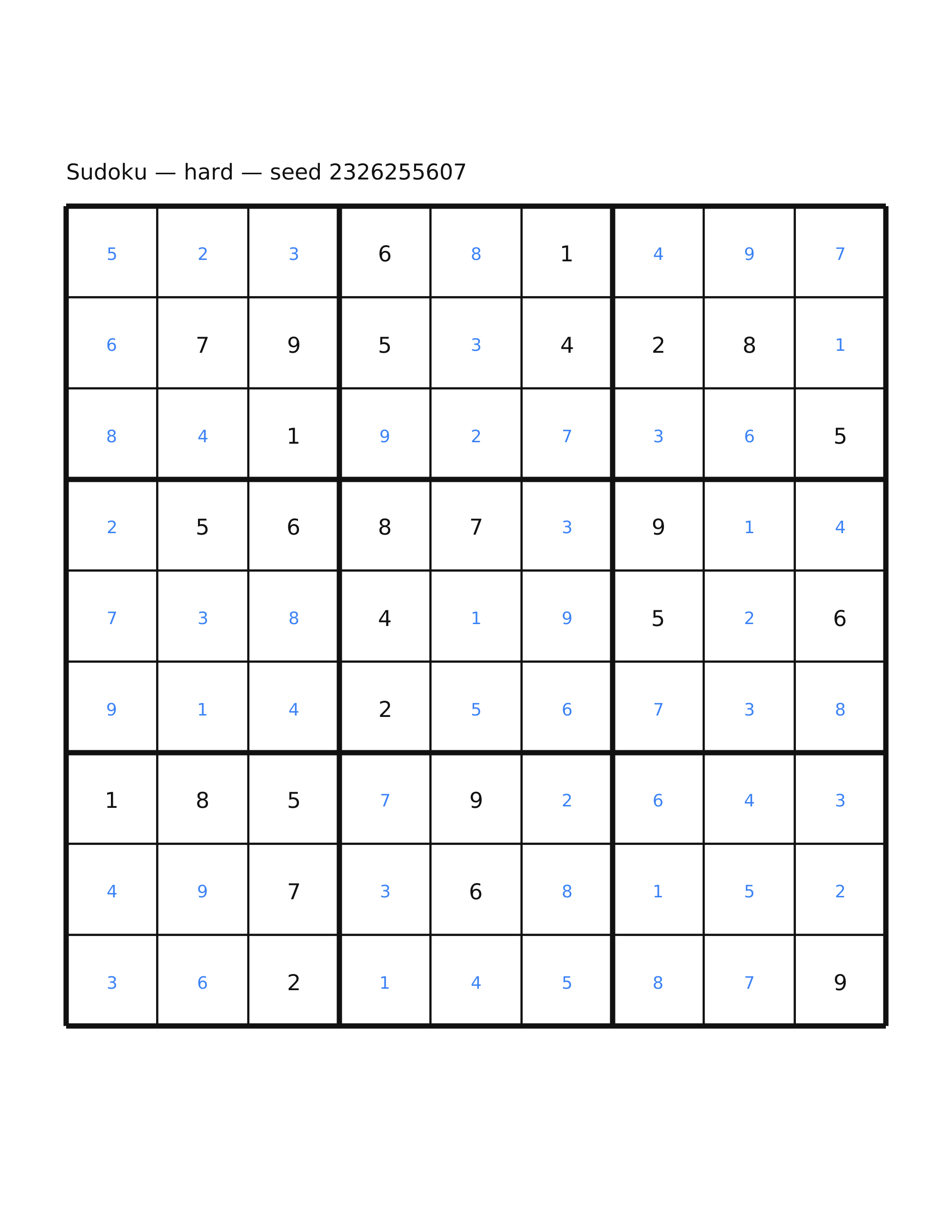 Sudoku — hard #17 — solution