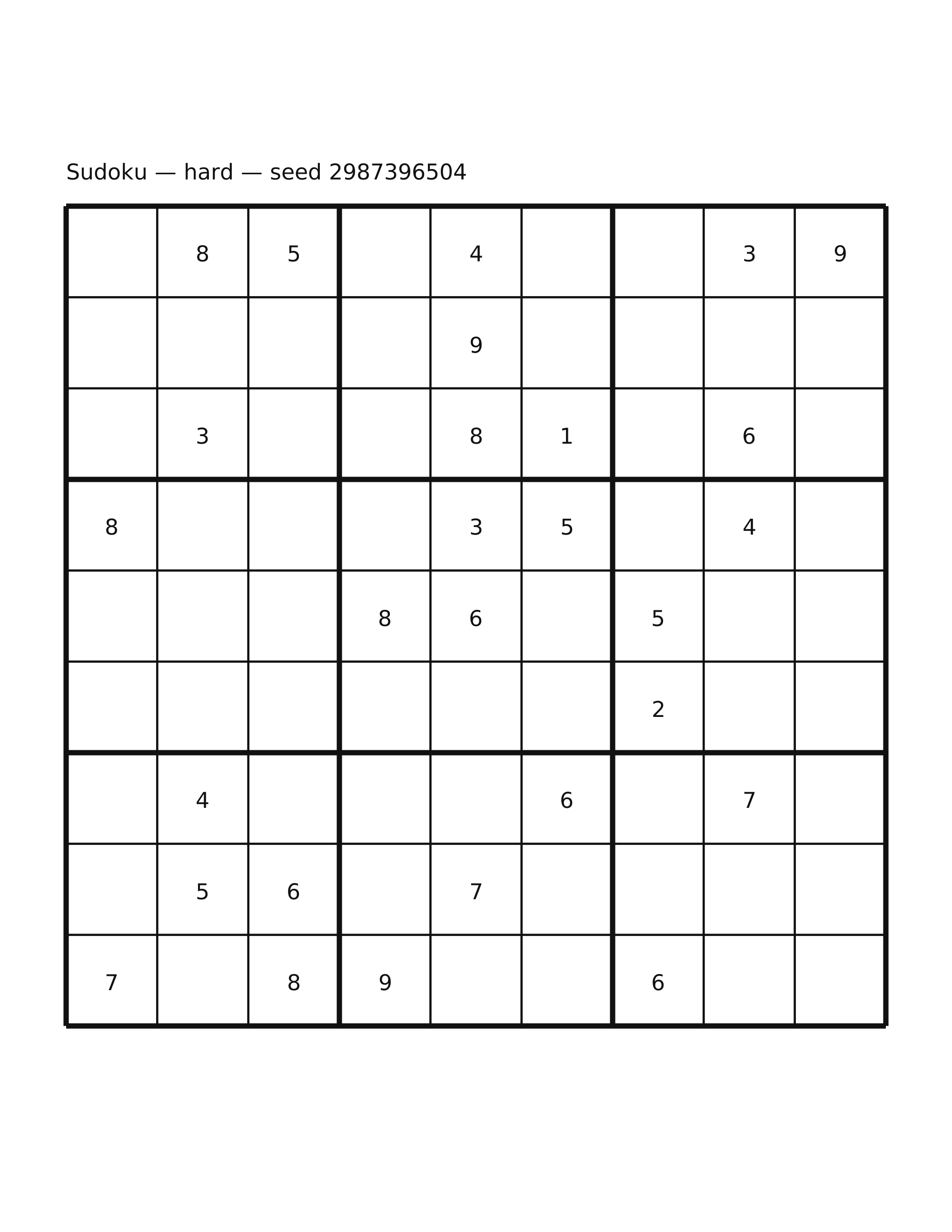 Sudoku — hard #62