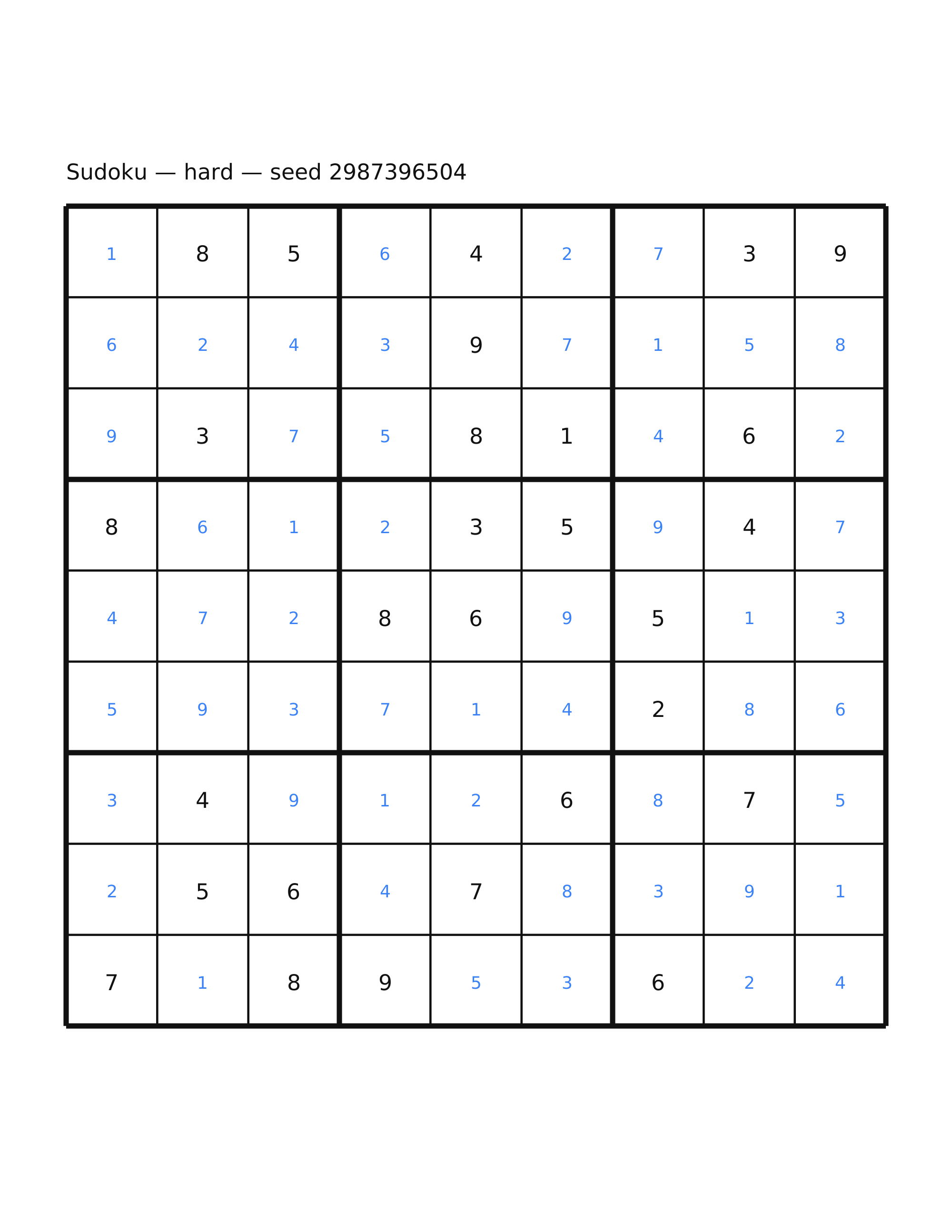 Sudoku — hard #62 — solution