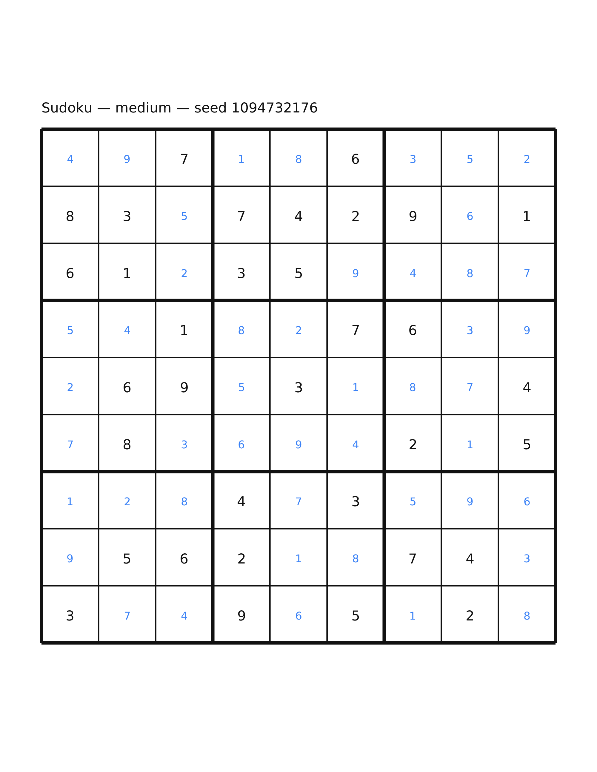 Sudoku — medium #52 — solution