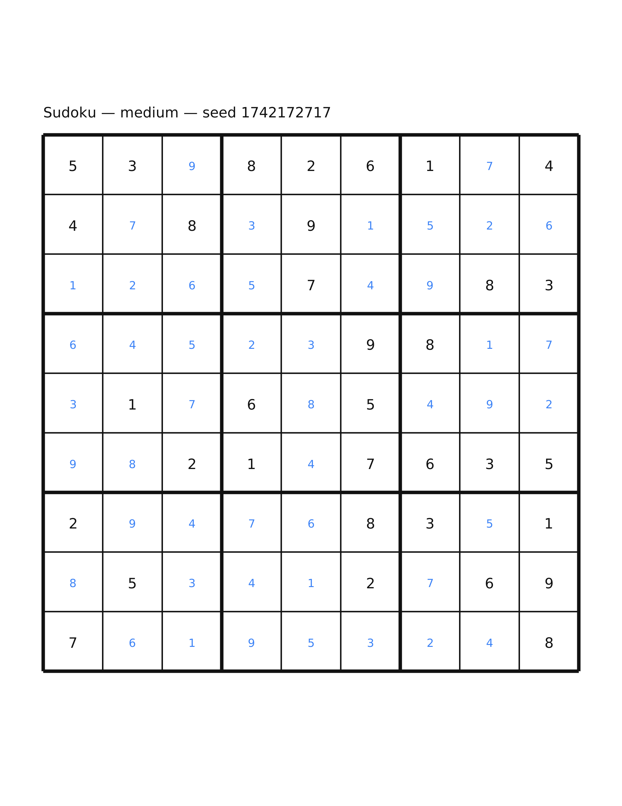 Sudoku — medium #54 — solution