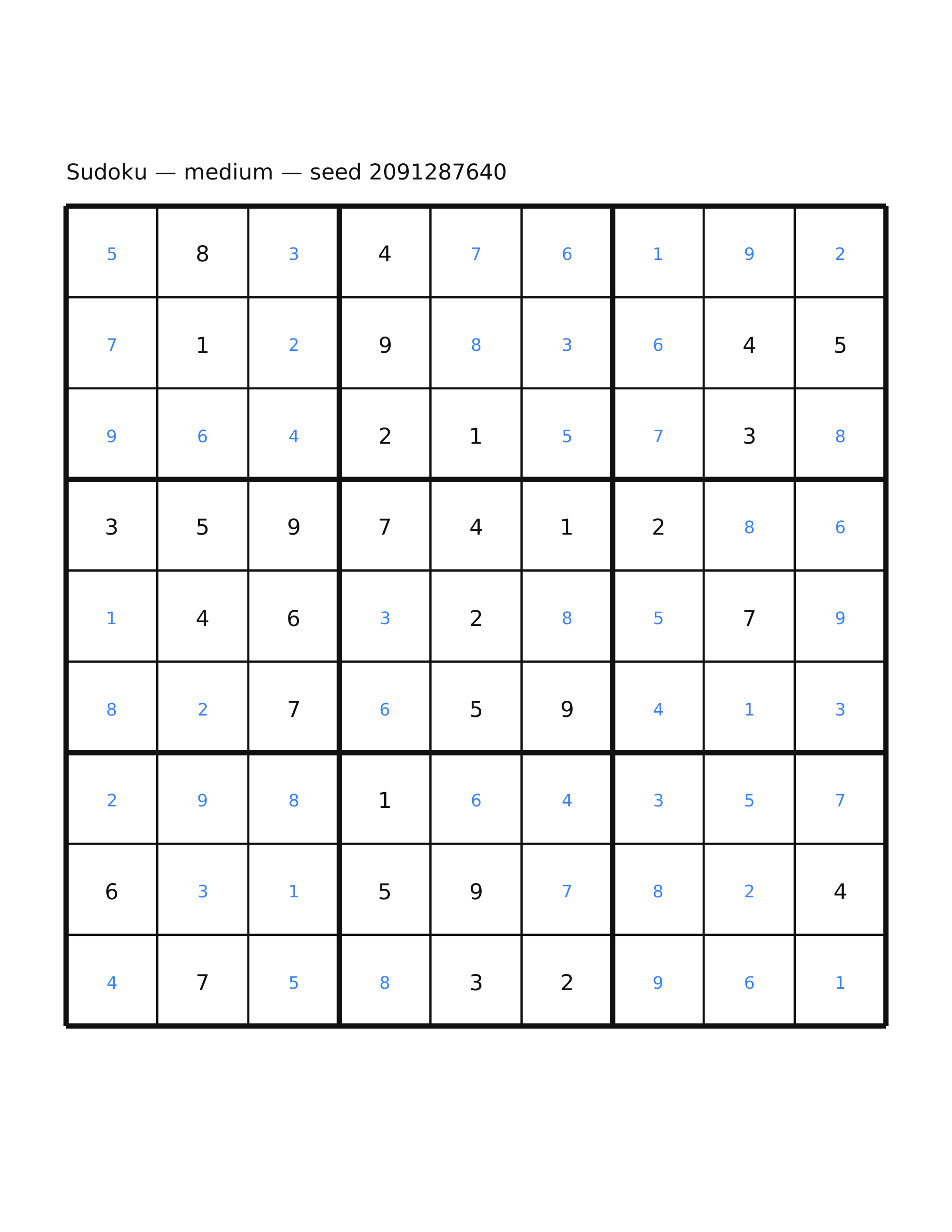 Sudoku — medium #54 — solution
