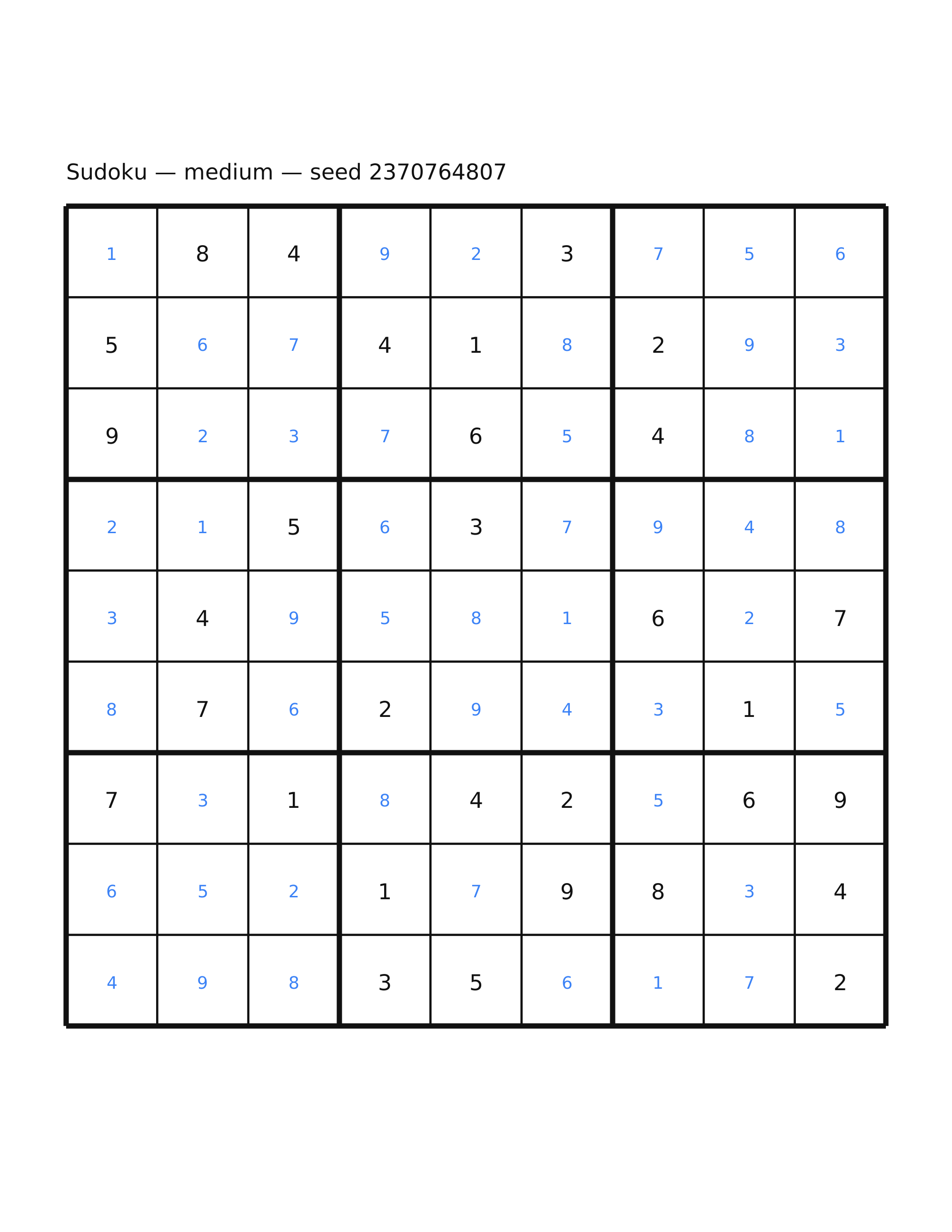 Sudoku — medium #17 — solution