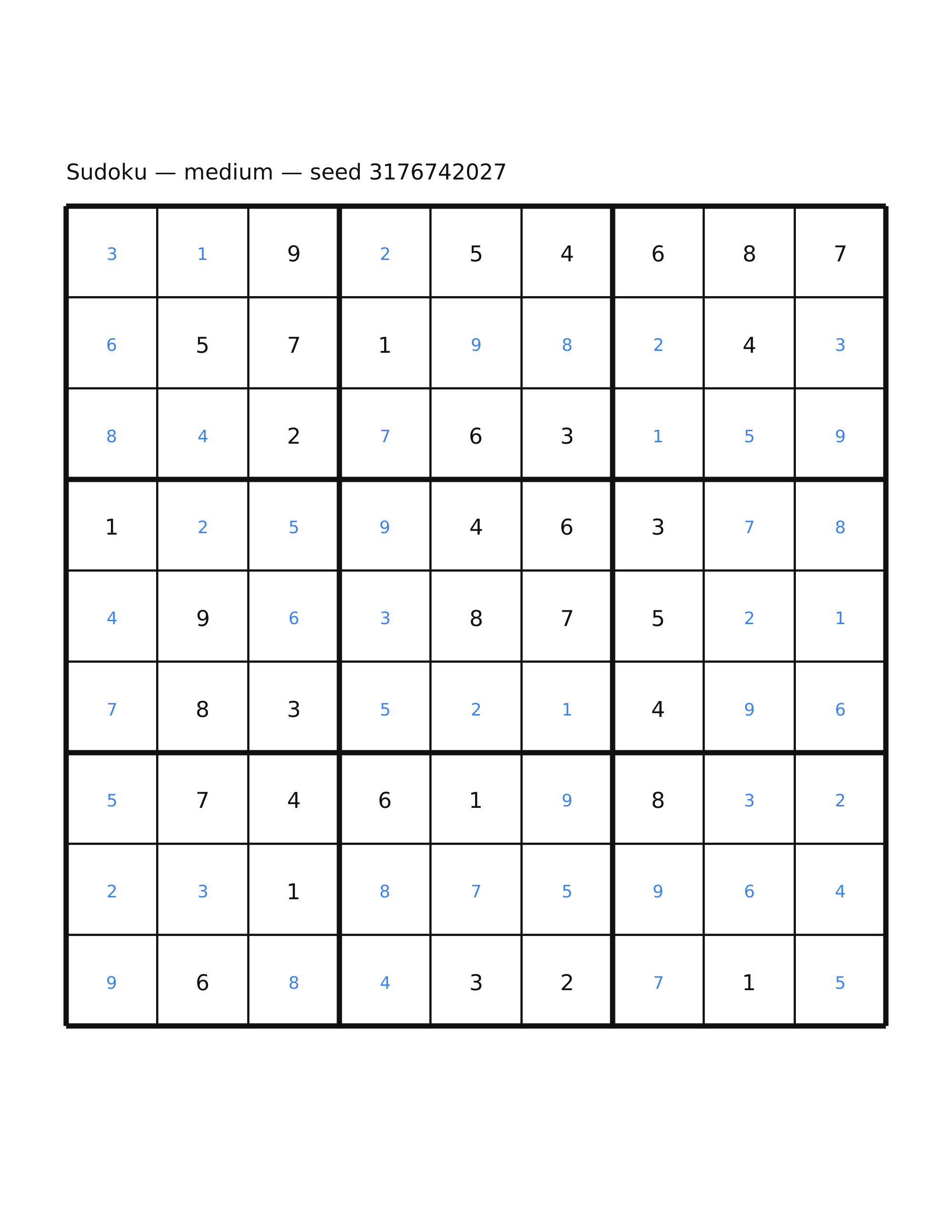 Sudoku — medium #51 — solution