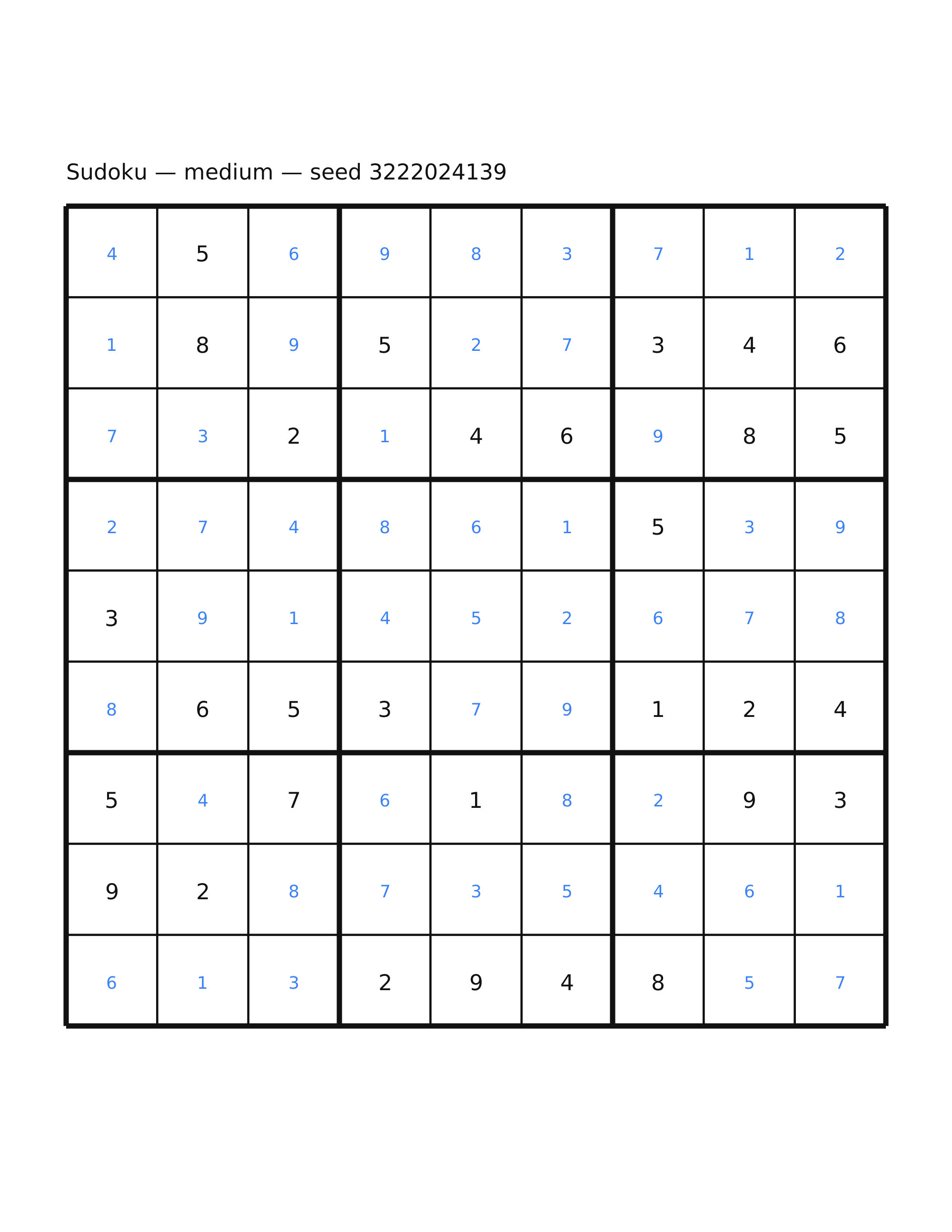 Sudoku — medium #52 — solution