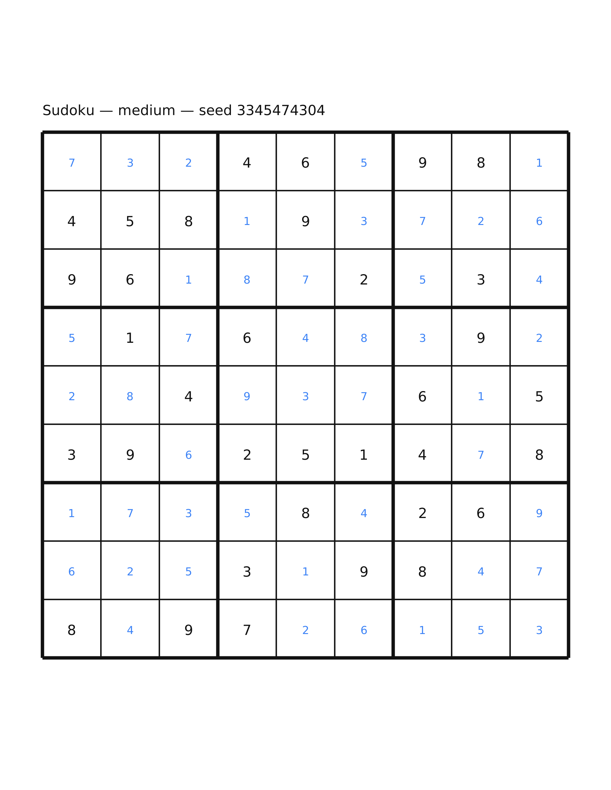 Sudoku — medium #52 — solution