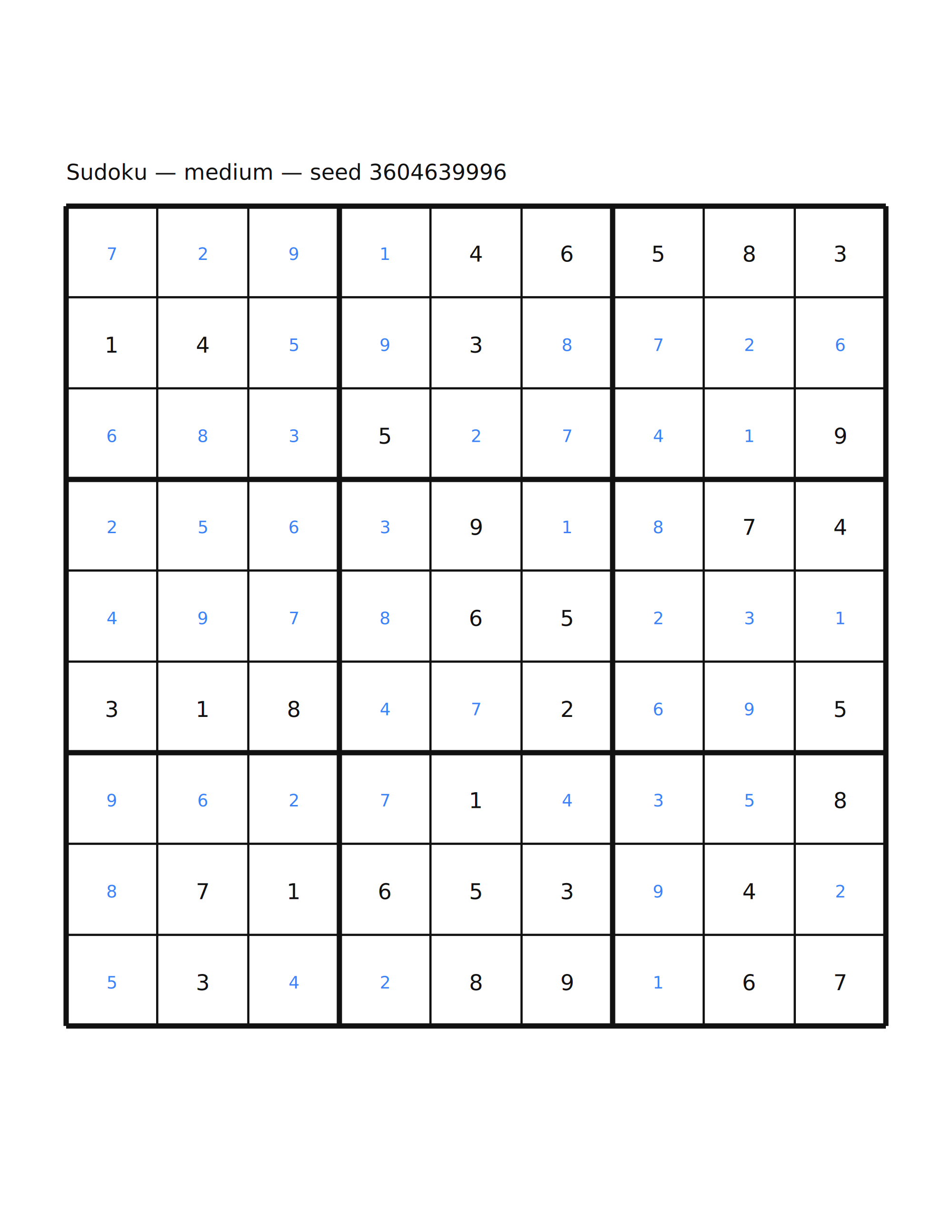 Sudoku — medium #1 — solution
