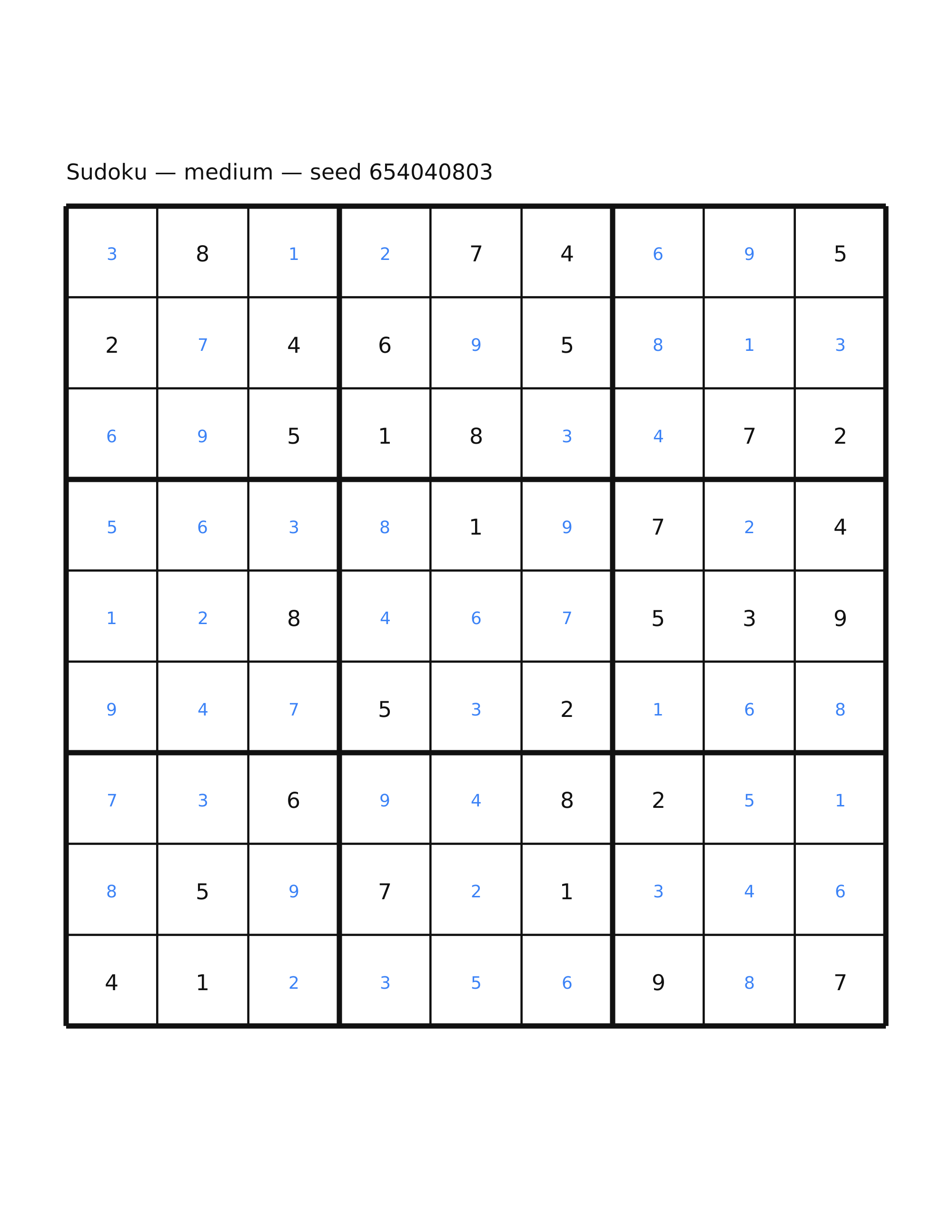 Sudoku — medium #54 — solution