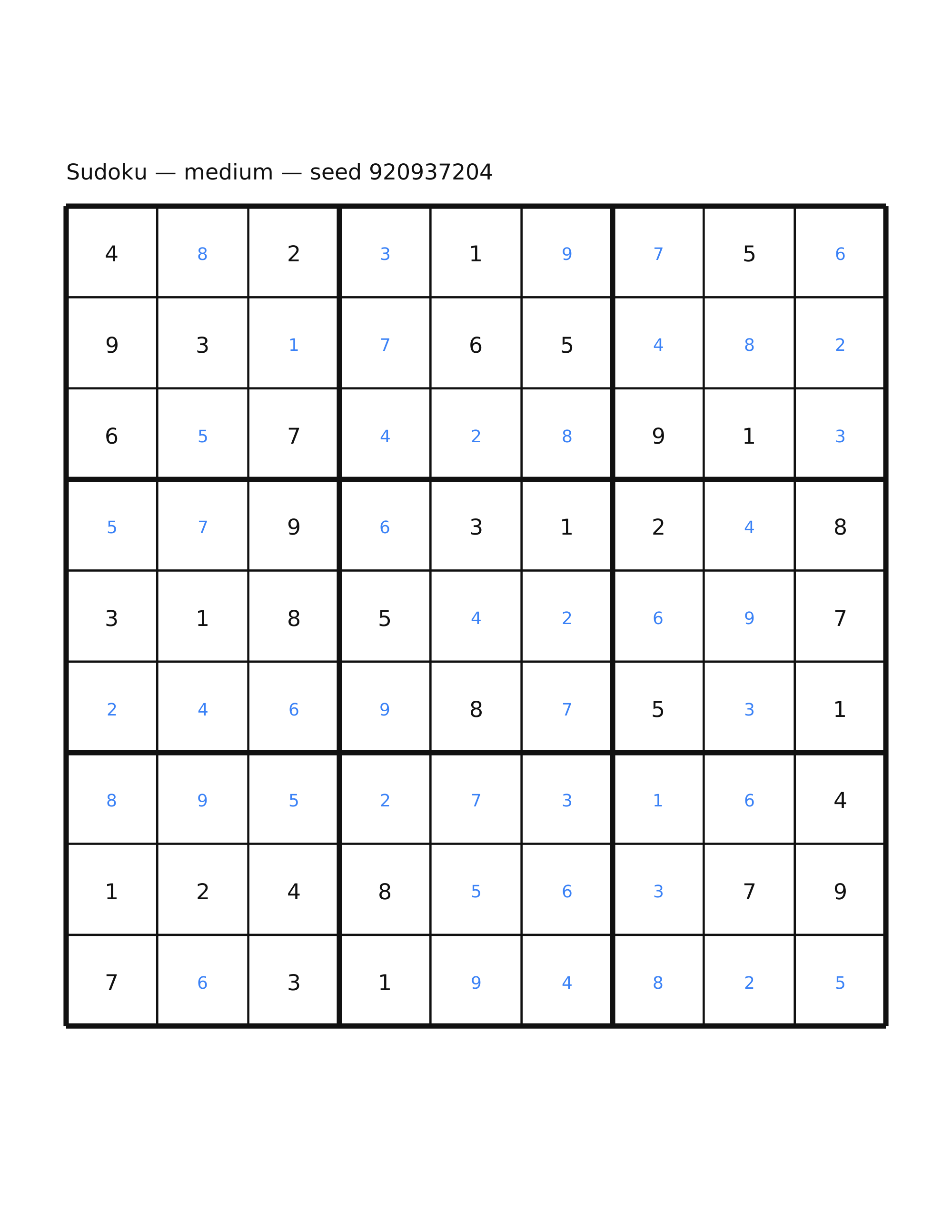 Sudoku — medium #43 — solution